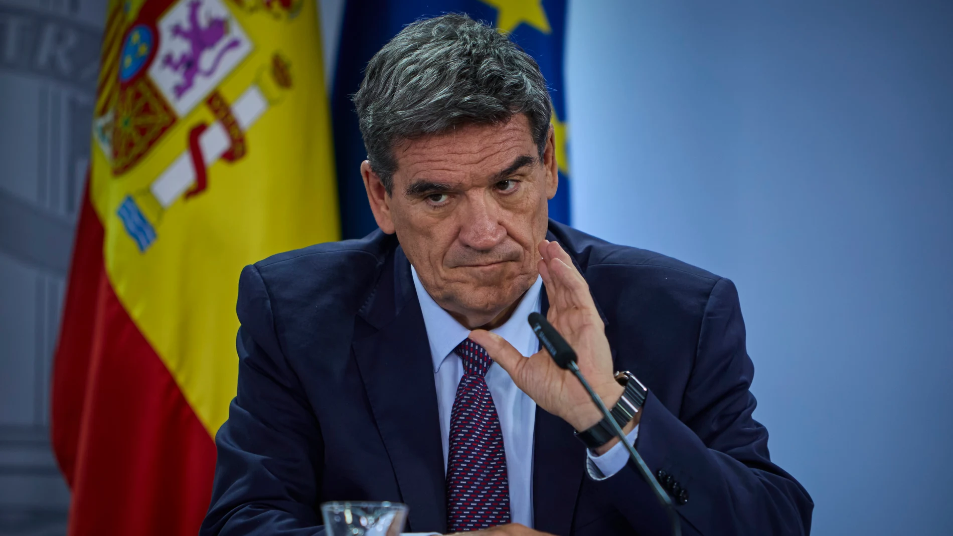El ministro para la Transformación Digital y de la Función Pública, José Luis Escrivá, durante la rueda de prensa posterior al Consejo de Ministros.