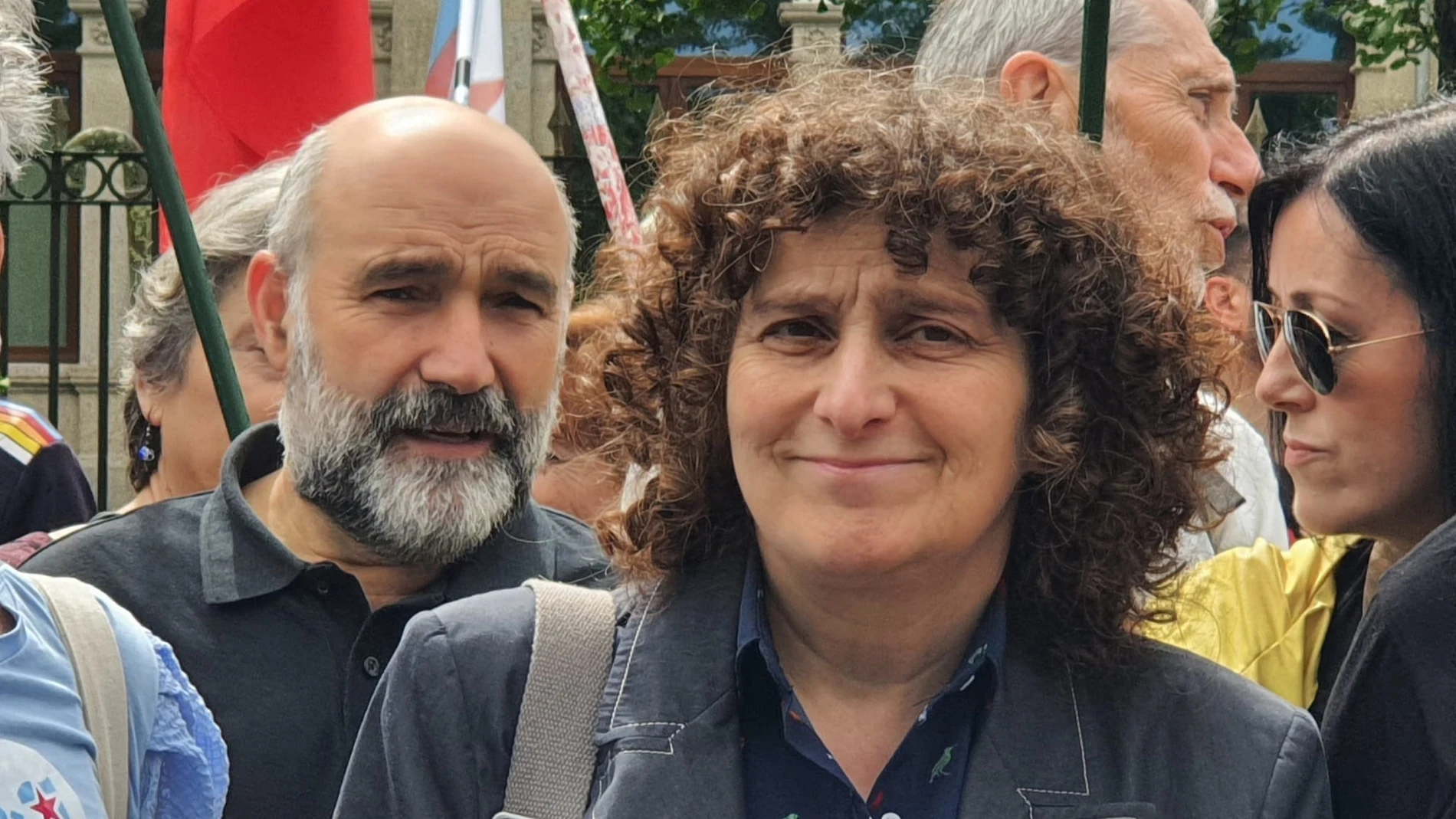 Goretti Sanmartín, alcaldesa nacionalista de Santiago, en una manifestación reciente.