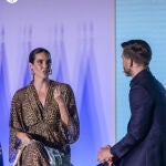 Ona Carbonell con caftán de leopardo.