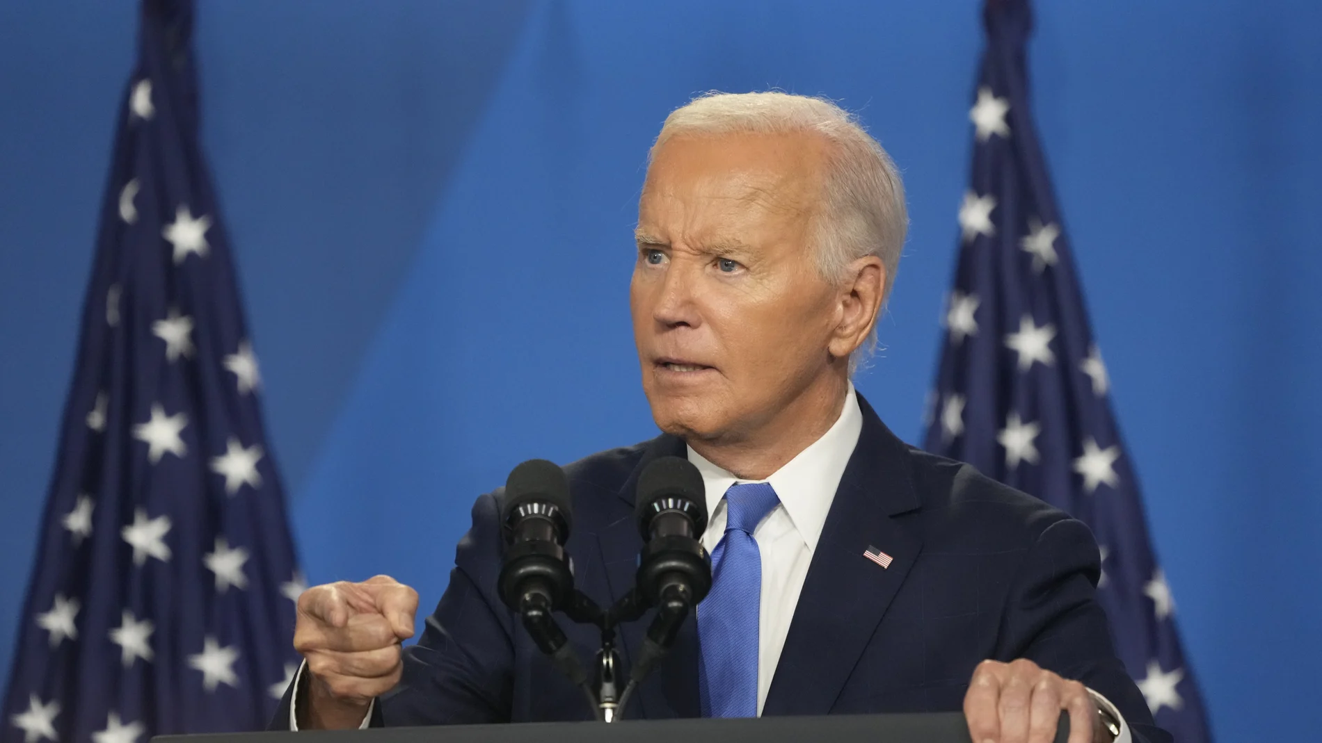 El presidente de EEUU, Joe Biden, durante una rueda de prensa tras la cumbre de la OTAN en Washington 11/07/2024