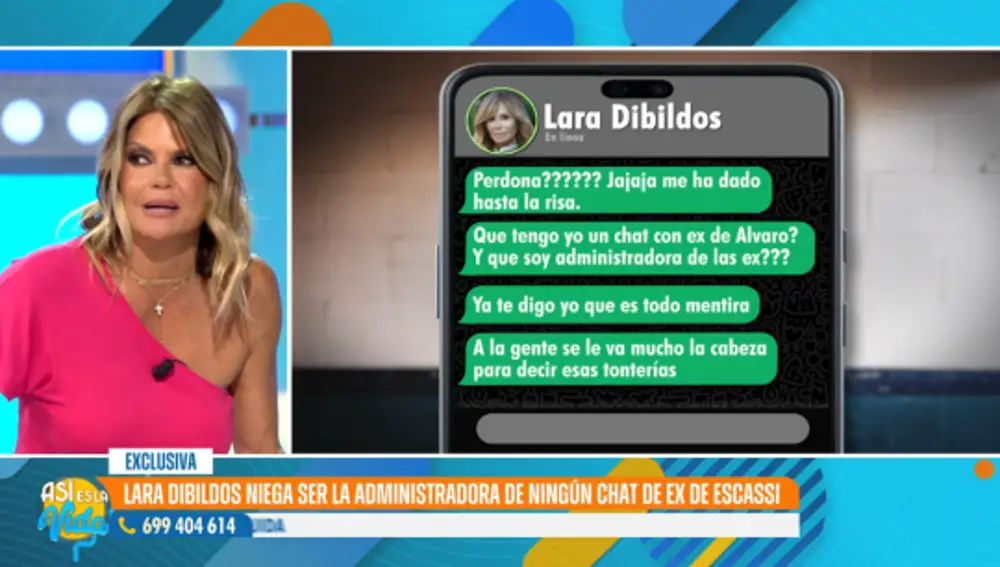 Makoke mostrando el mensaje de Lara Dibildos