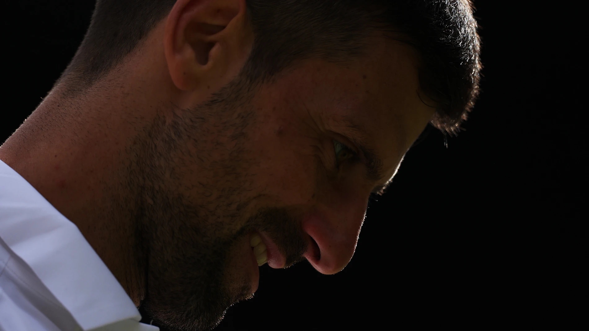 Wimbledon (United Kingdom), 14/07/2024.- Novak Djokovic of Serbia reacts during the men's singles final against Carlos Alcaraz of Spain at the Wimbledon Championships, Wimbledon, Britain, 14 July 2024. (Tenis, España, Reino Unido) EFE/EPA/ADAM VAUGHAN EDITORIAL USE ONLY