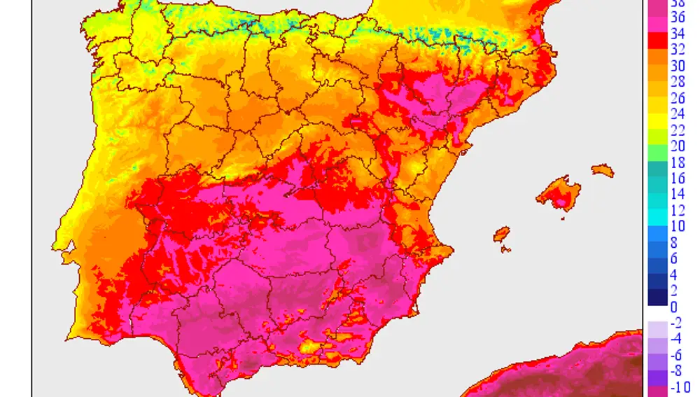 Mapa de calor para la jornada del martes 16 de julio