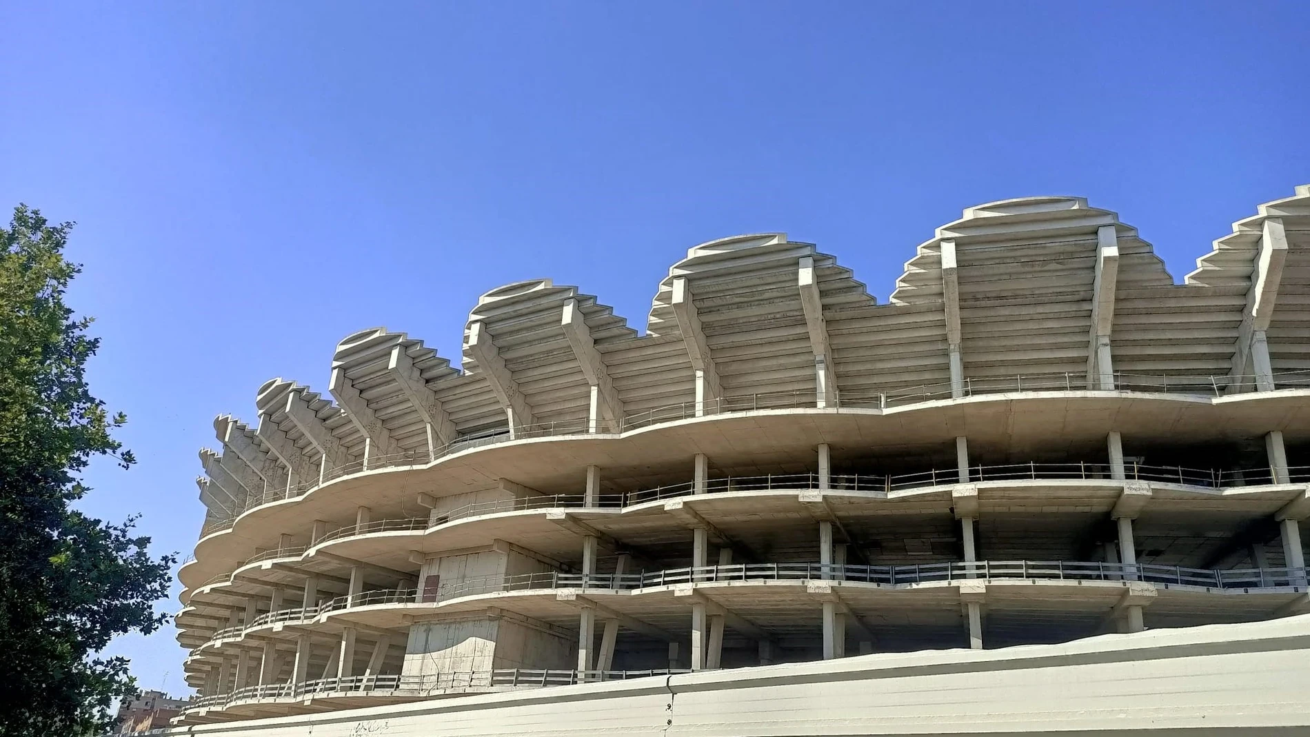 Imagen de las obras inacabadas de Nou Mestalla. EUROPA PRESS 15/07/2024