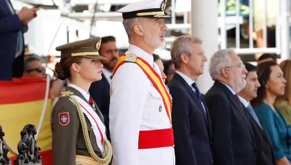 La Princesa Leonor y el Rey Felipe en Pontevedra.