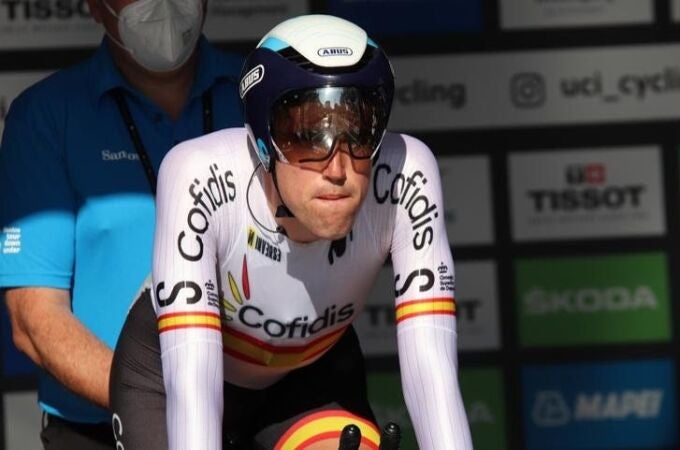 Oier Lazkano, antes de una contrarreloj Oier Lazkano, antes de una contrarreloj