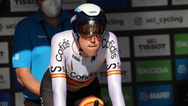 Oier Lazkano, antes de una contrarreloj Oier Lazkano, antes de una contrarreloj