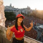 Aitana celebra la Eurocopa de España en Cibeles. 