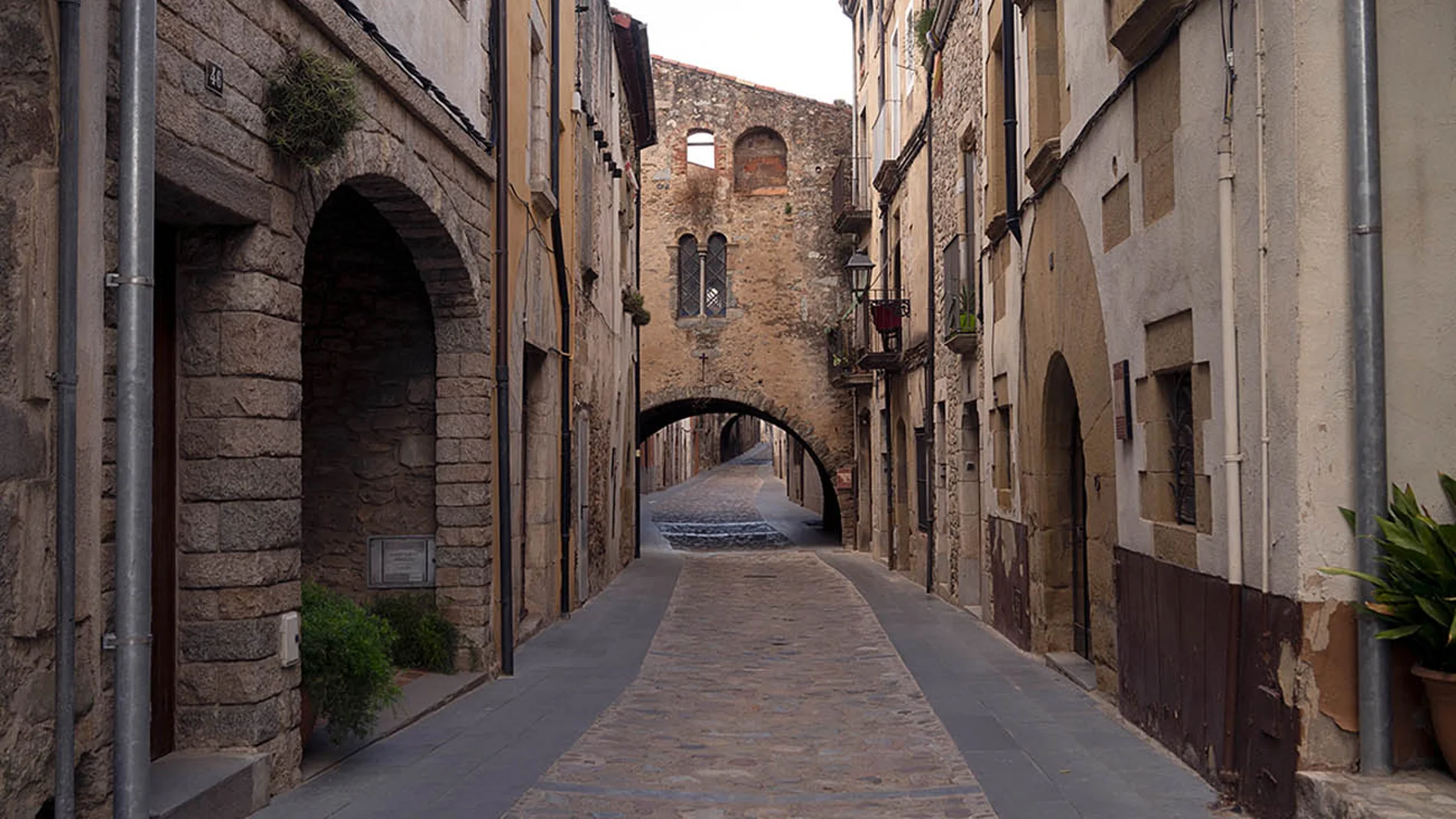 Calle en el municipio gerundense de Anglès