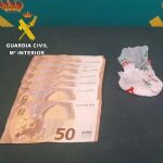 Droga y dinero incautado del detenido