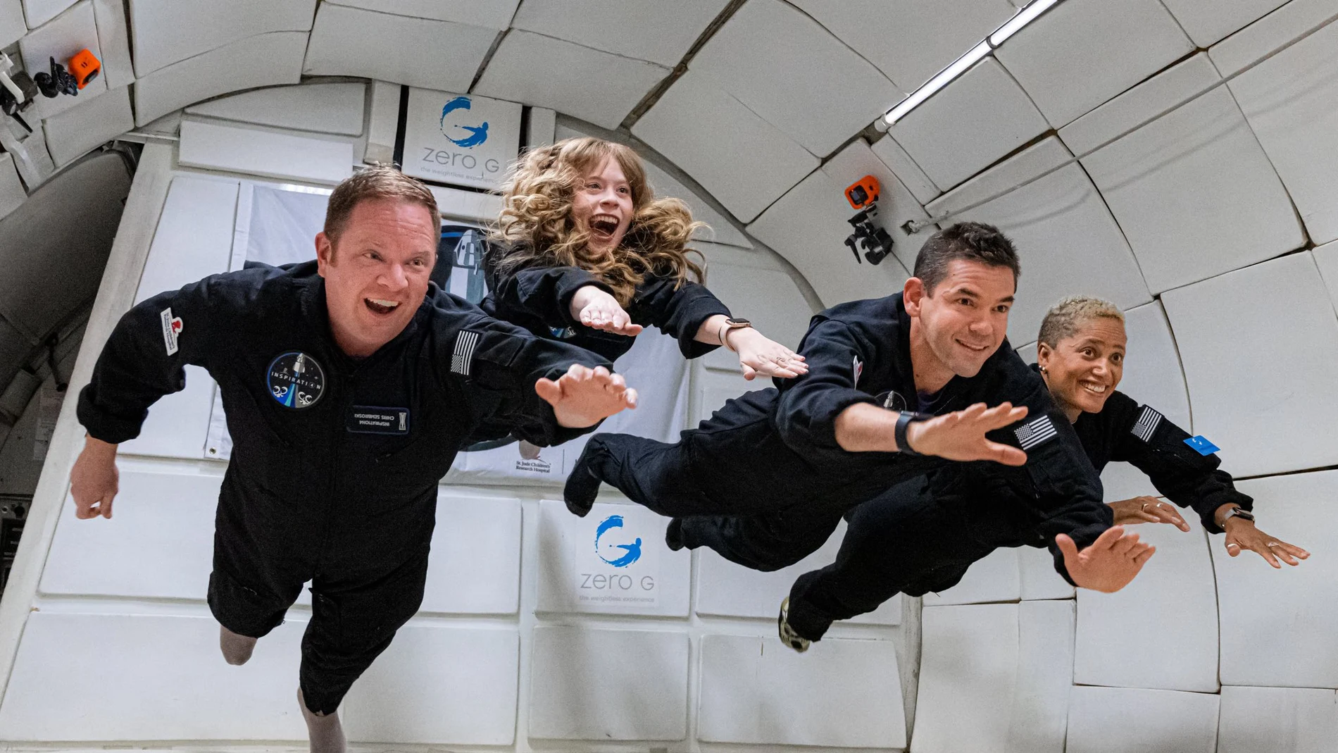El equipo de astronautas durante la misión Inspiration4 de SpaceX