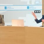 Fabiola García con Alfonso Rueda, esta semana, en el Consello de la Xunta. 