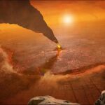 Ilustración de la gran Corona de Quetzalpetlatl, en el hemisferio sur de Venus.