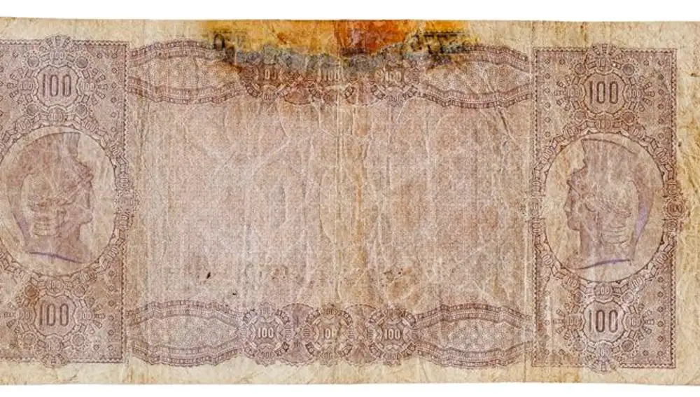 Anverso del billete de 100 pesetas