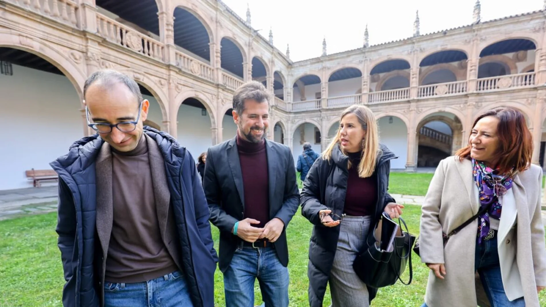 El secretario general del PSOECyL, Luis Tudanca, durante su visita a Salamanca