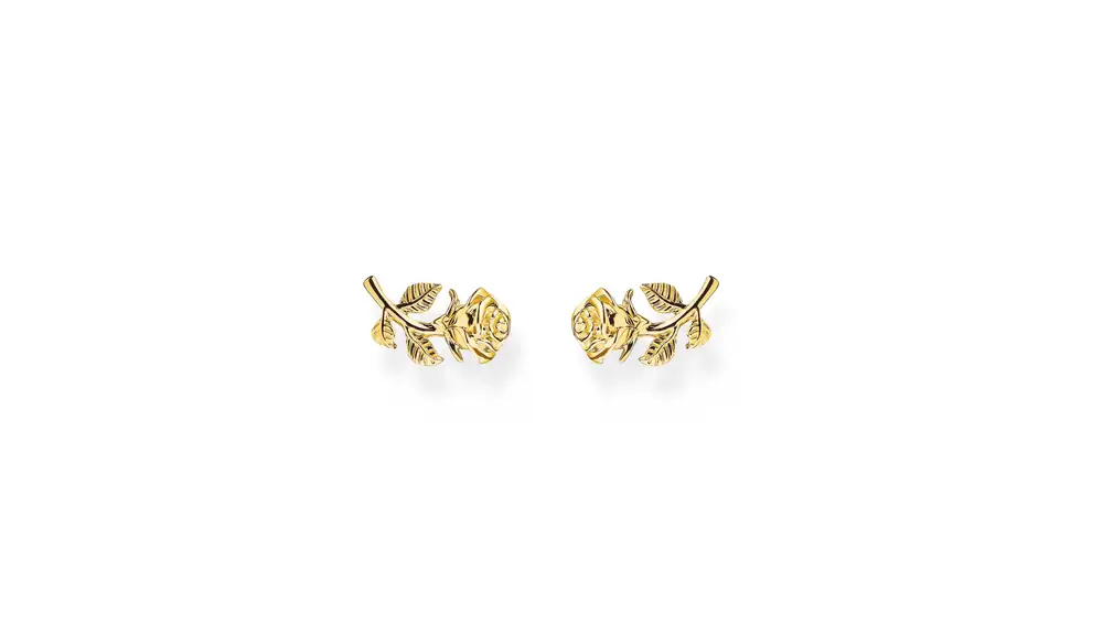 Pendientes chapados en oro roses romance