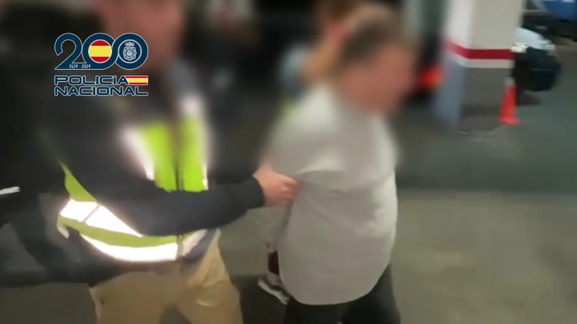 Momento de la detención del atracador