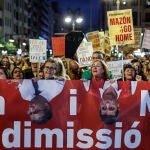 Manifestación en Valencia contra la gestión de la DANA