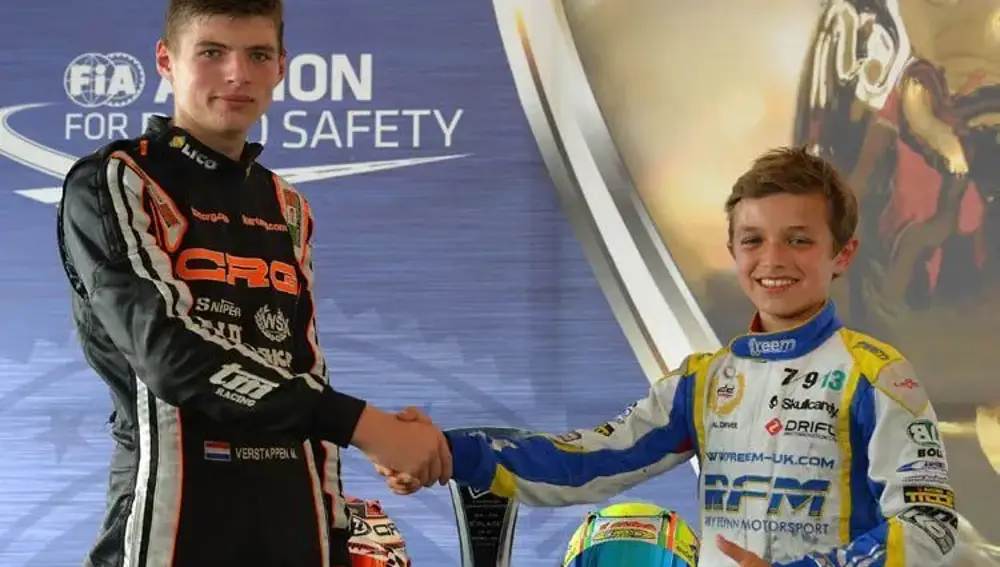 Verstappen, junto a Norris cuando ambos corrían en karts