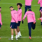 Entrenamiento del Atlético en Praga