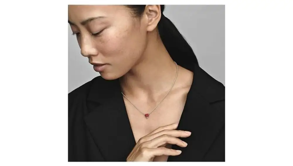 Collar corazón halo brillante Pandora