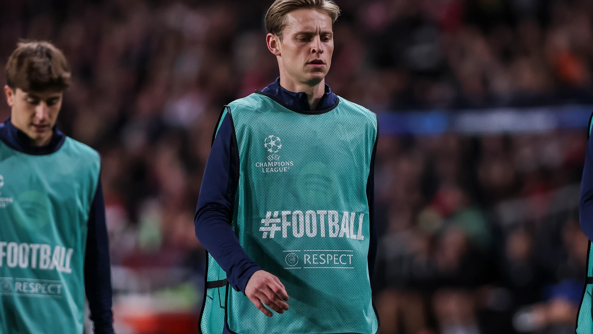 Frenkie de Jong of FC Barcelona looks on during the UEFA Champions League 2024/25 League Phase MD5, match between FC Barcelona and Stade Brestois 29 at Estadi Olimpic Lluis Companys on November 26, 2024 in Barcelona, Spain. AFP7 26/11/2024 ONLY FOR USE IN SPAIN