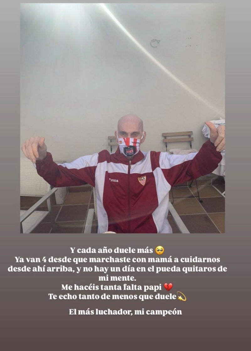 Story de Irene Rosales con su padre Manuel