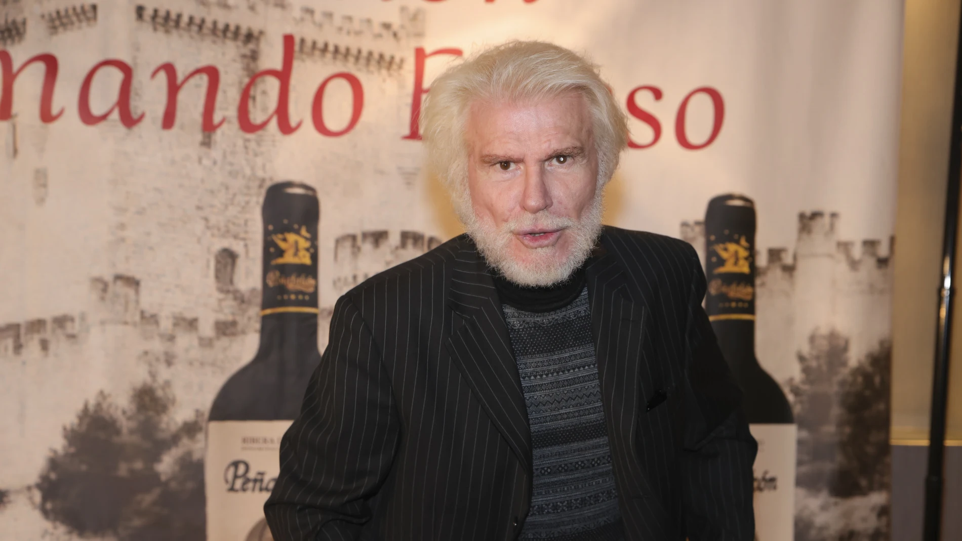Bigote Arrocet en la presentación del vino de Fernando Esteso en madrid