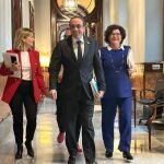 El presidente del Parlament, Josep Rull, antes de entrar a la reunión de la Mesa