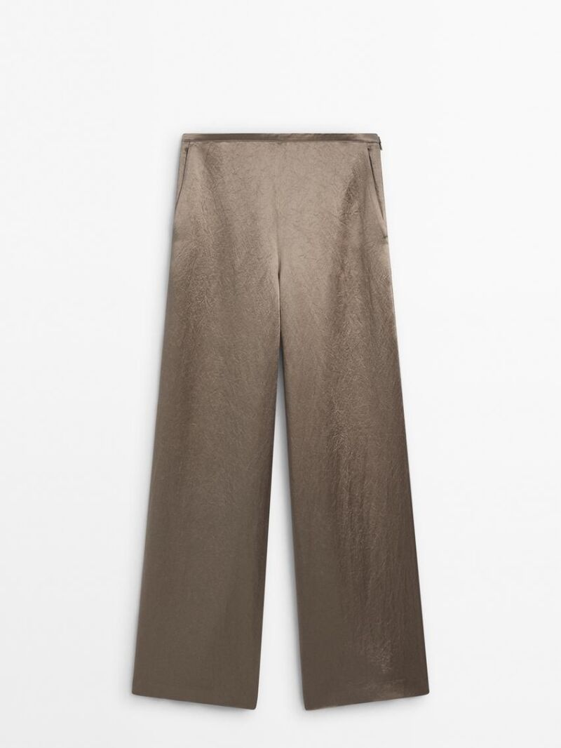 Pantalón satinado caja limpia