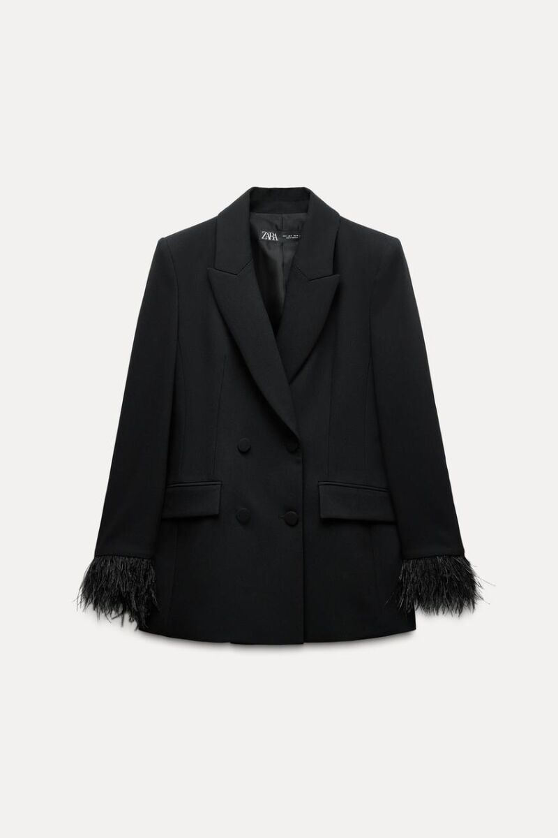 Blazer cruzada plumas