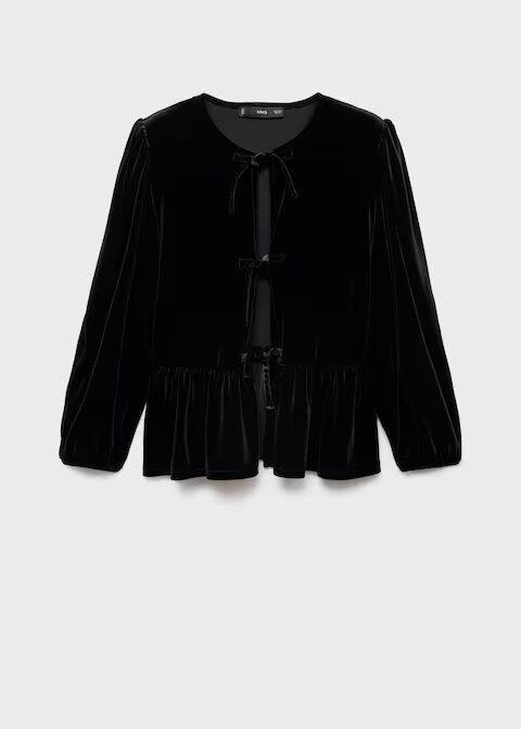 Blusa terciopelo lazos