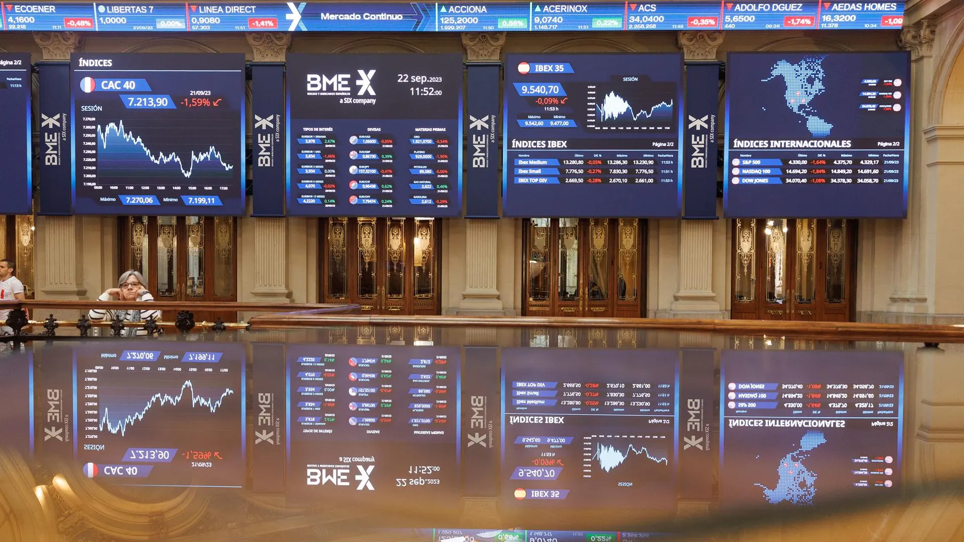 Economía/Bolsa.- El Ibex 35 ahonda en sus caídas en la media sesión hasta rozar el 1%, aguantando los 11.500 puntos