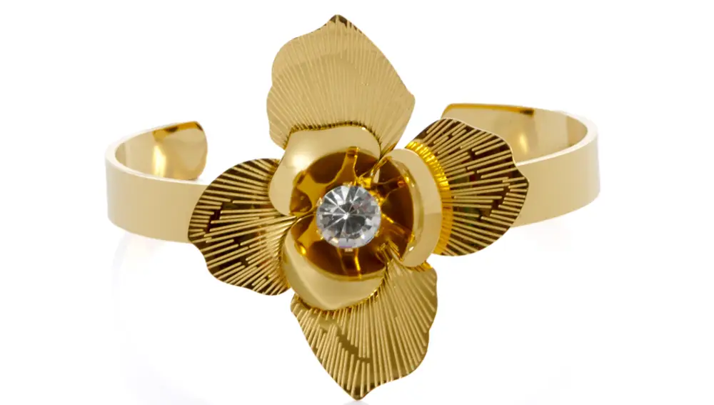 Brazalete flower dorado