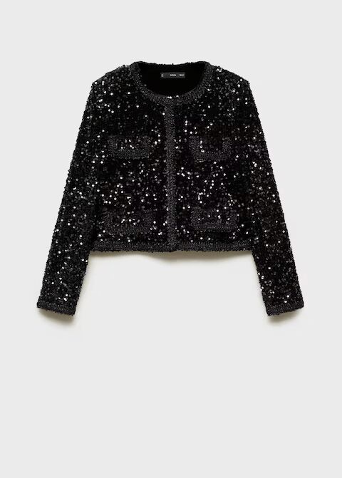 Chaqueta lentejuelas bosillos