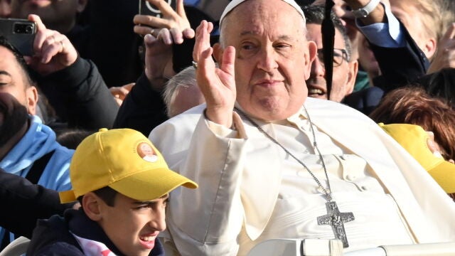 Pope Fracis leads the weekly General Audience at the Vatican