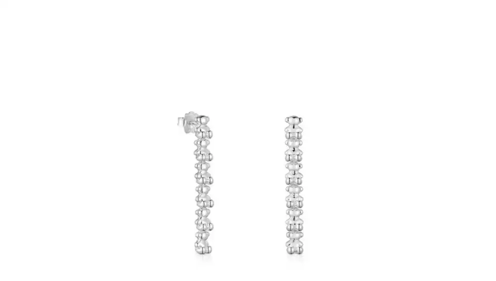 Pendientes largos de plata motivos oso bold bear