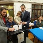 Taoiseach and Fine Gael leader Simon Harris casts his vote at Delgany National School, County Wicklow, as voters go to the polls for the 2024 General Election in Ireland. 