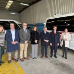 El consejero de Movilidad y Transformación Digital, José Luis Sanz, asiste a la presentación de los nuevos autobuses híbridos de la empresa Zamora Salamanca.