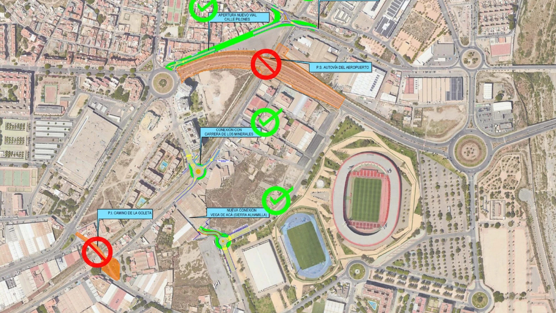 El soterramiento altera la movilidad almeriense en Navidad