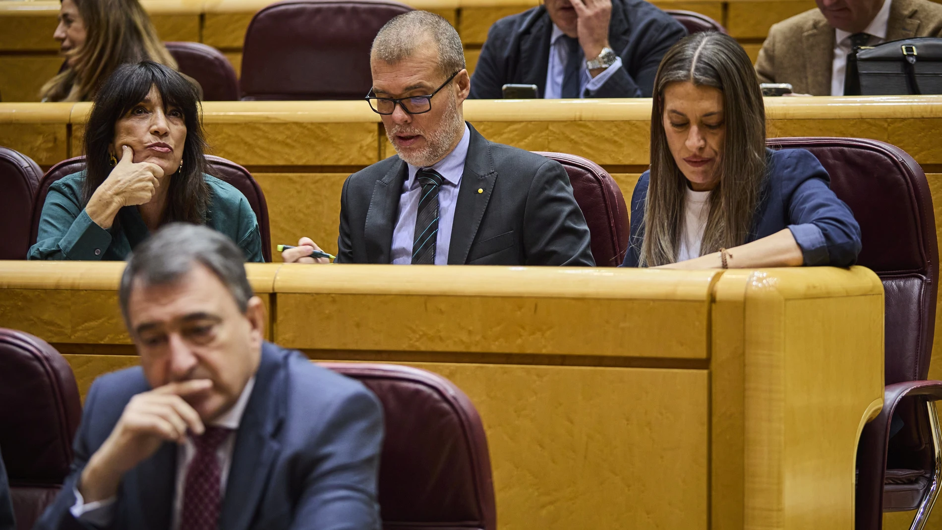 Aitor Esteban (Pnv) y Míriam Nogueras de Junts per Catalunya en un pleno del Congreso, reunido excepcionalmente en el Senado.