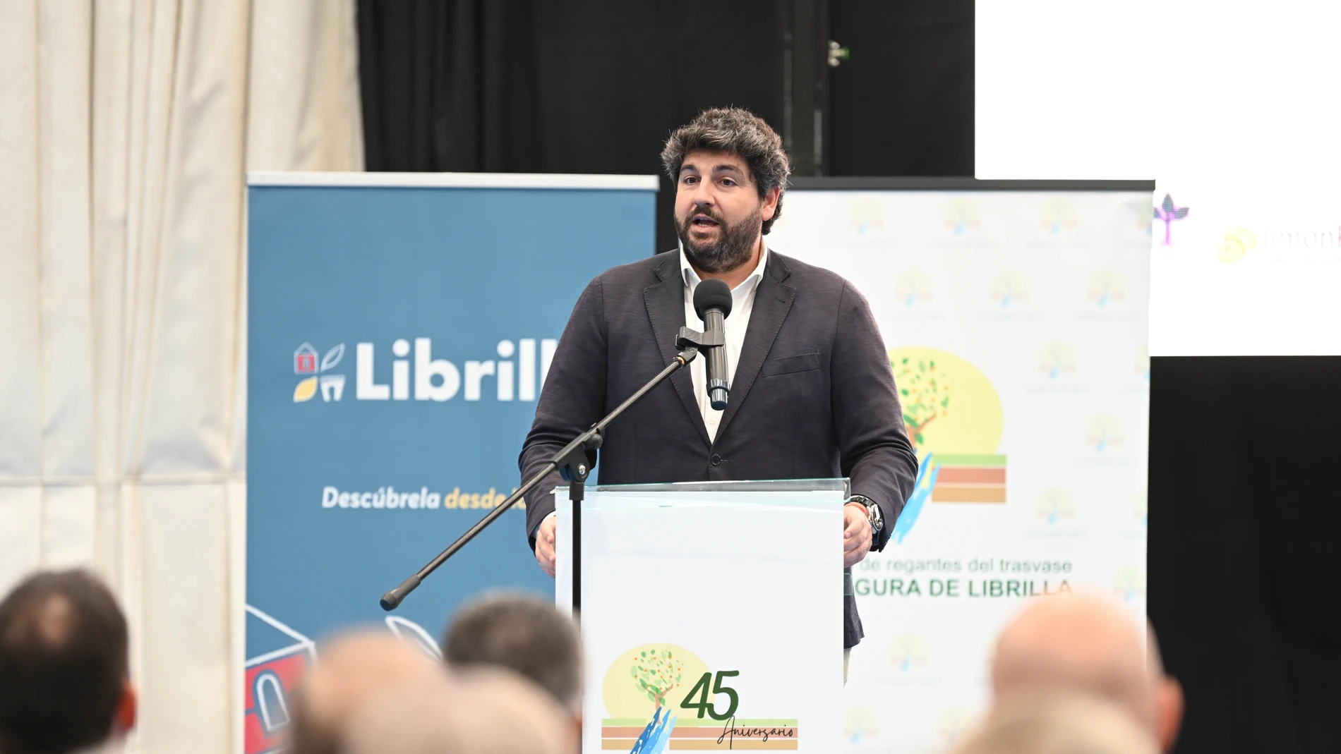 El jefe del Ejecutivo regional, Fernando López Miras, presidió el acto conmemorativo del 45 aniversario de la Comunidad de Regantes de Librilla
