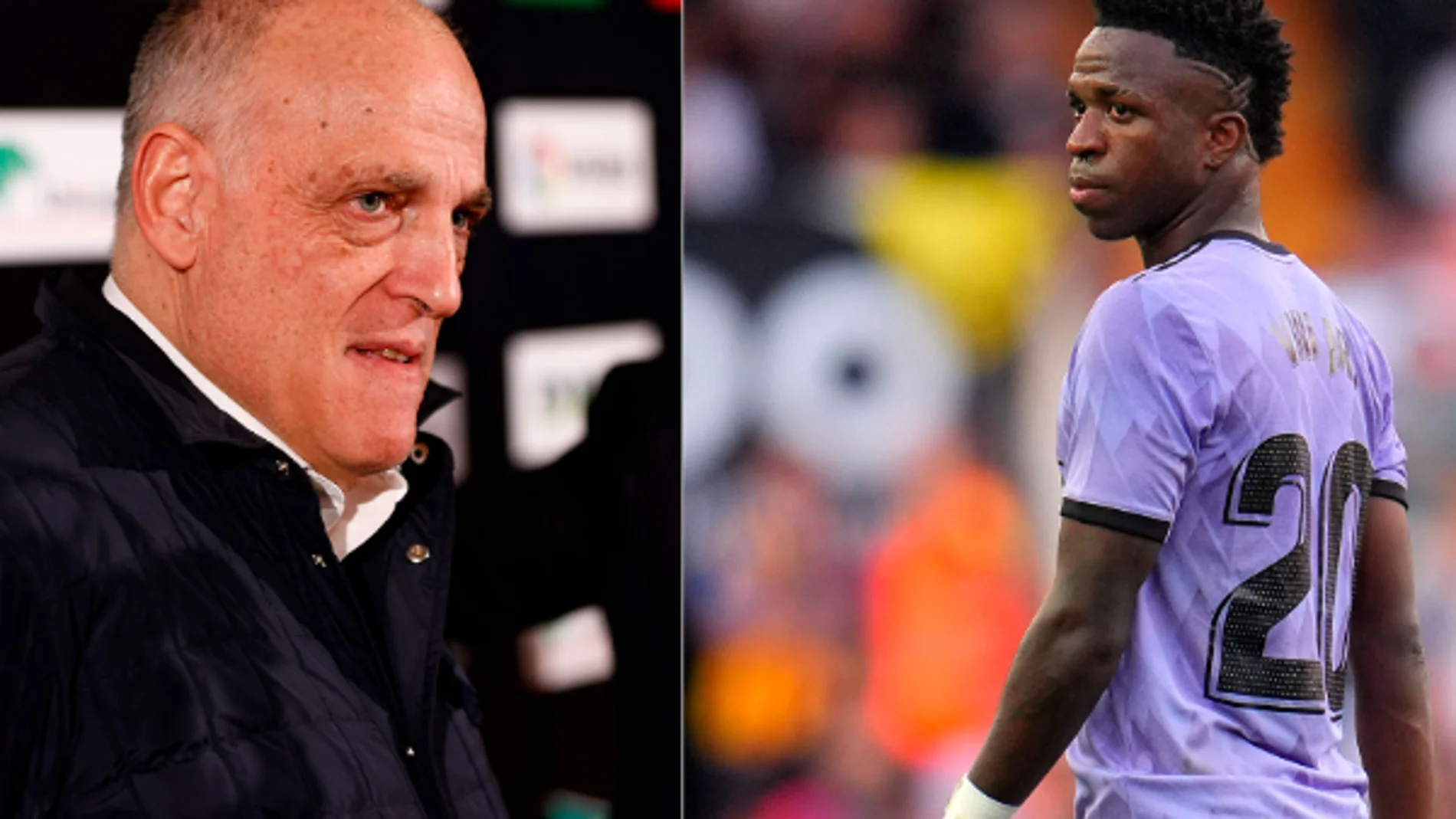 Javier Tebas y Vinicius Jr