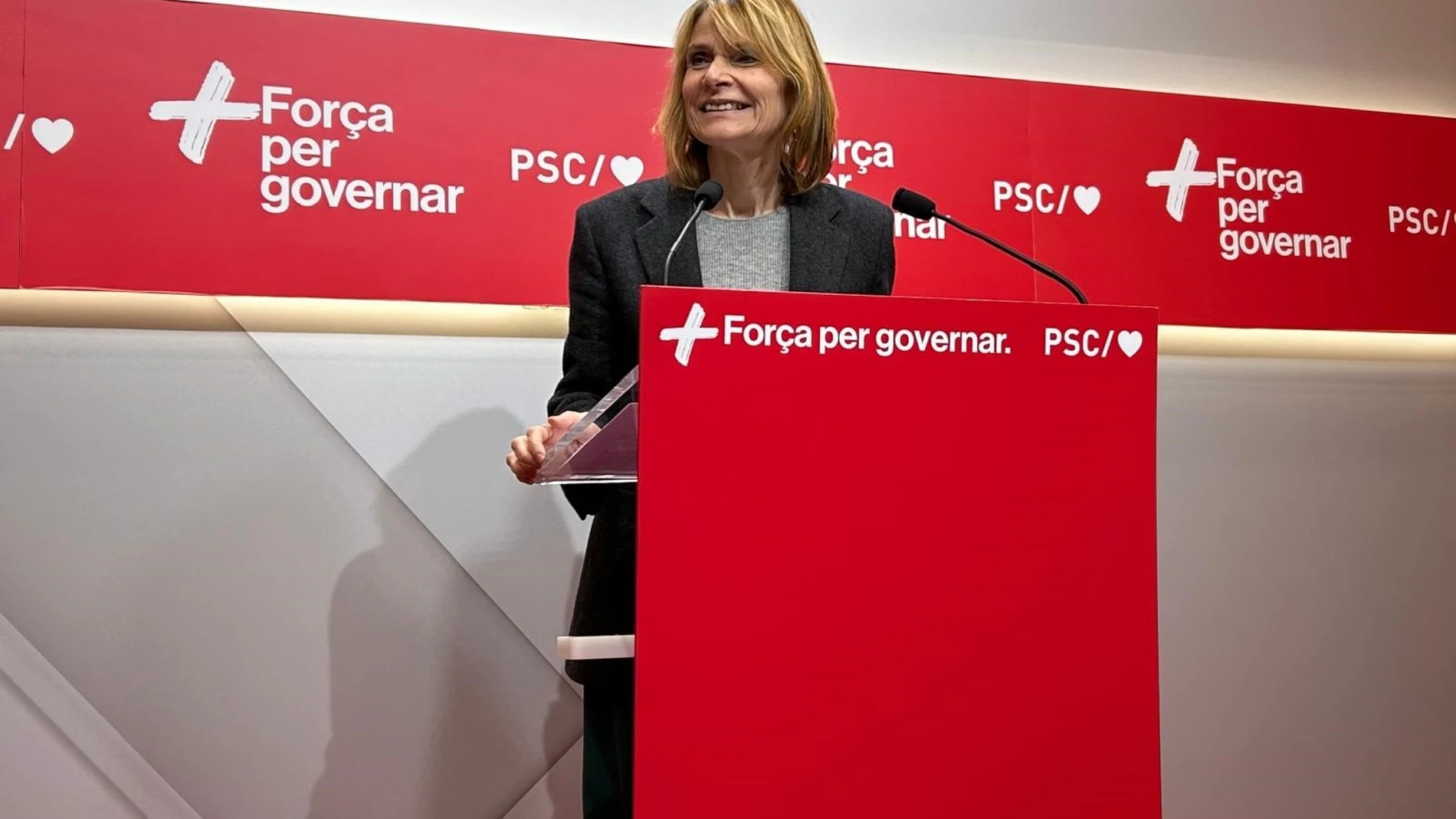 La viceprimera secretaria del PSC, Lluïsa Moret, en una rueda de prensa en la sede del partido EUROPA PRESS 02/12/2024