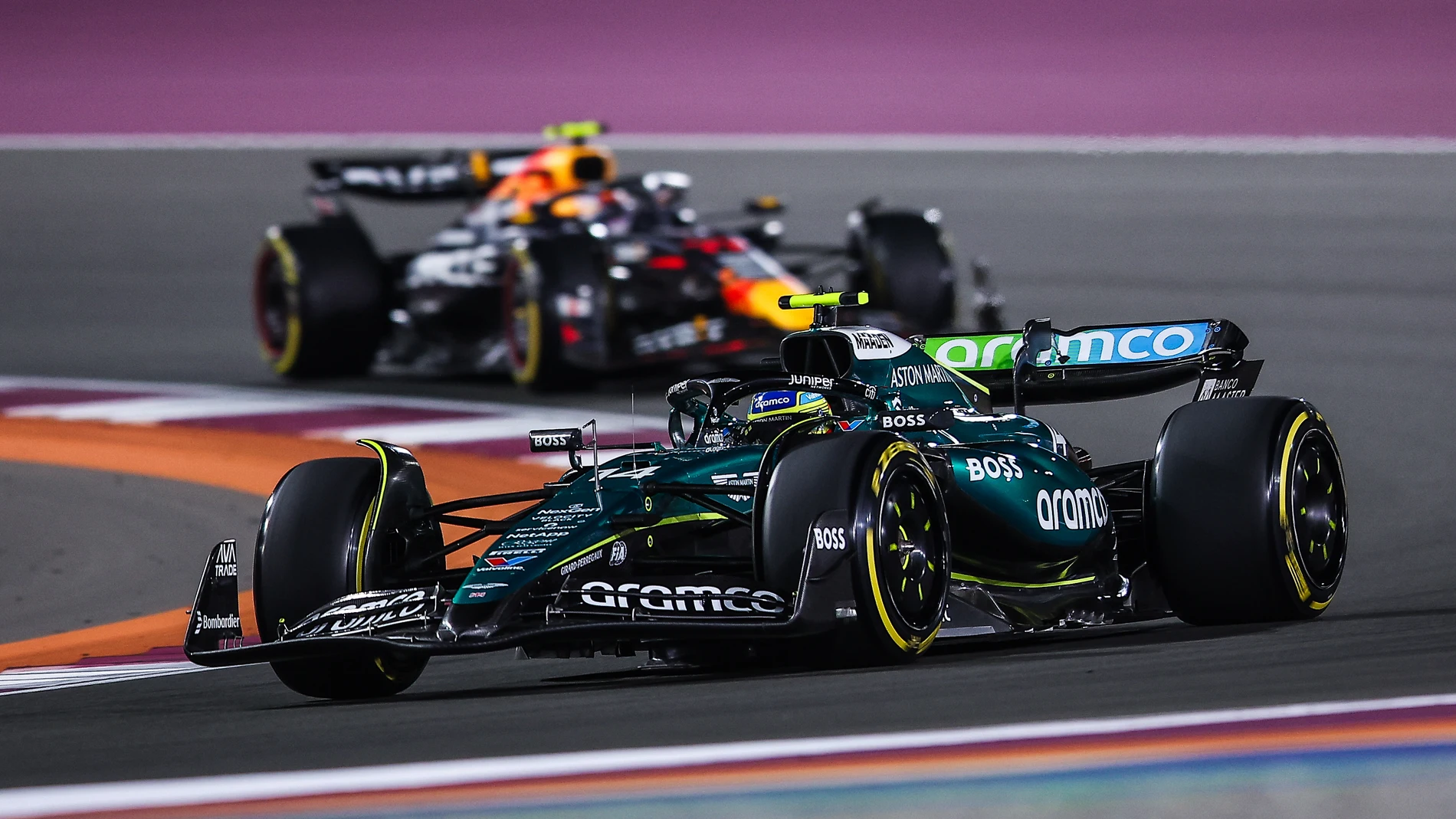 14 ALONSO Fernando (spa), Aston Martin F1 Team AMR24, action during the Formula 1 Qatar Airways Qatar Grand Prix 2024, 23th round of the 2024 Formula One World Championship from November 29 to December 1, 2024 on the Lusail International Circuit, in Lusail, Qatar - Photo DPPI AFP7 01/12/2024 ONLY FOR USE IN SPAIN