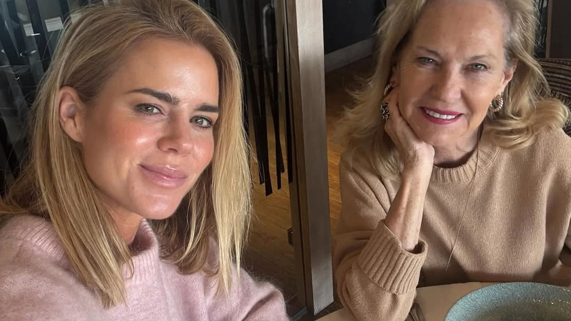 Amelia Bono junto a su madre.