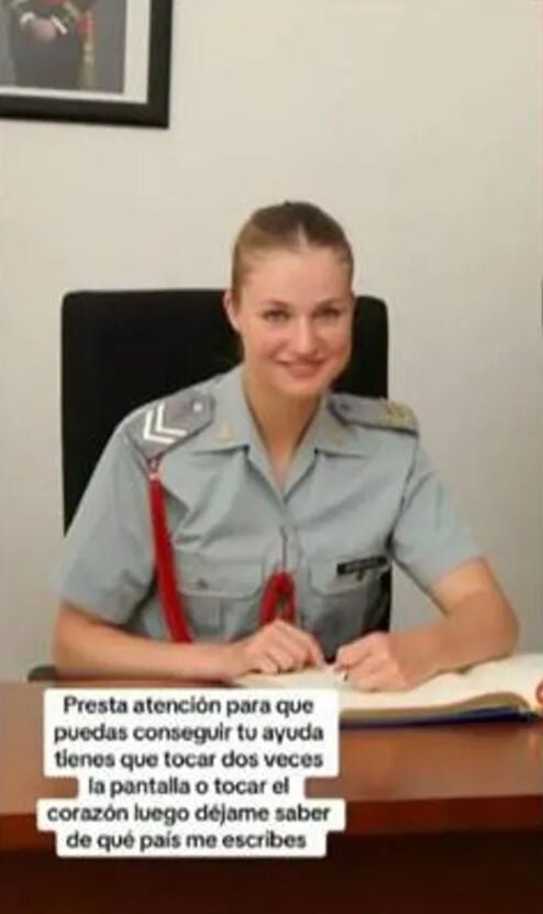Ejemplo de perfil falso de la princesa Leonor