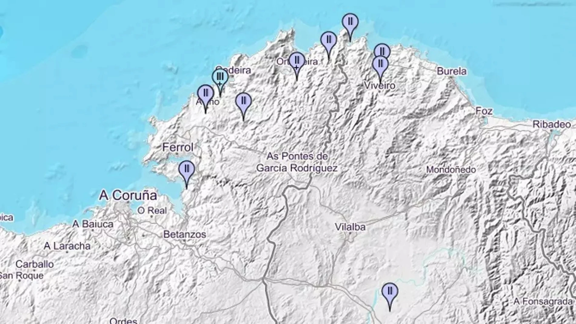 Mapa de los municipios donde se sintió el seísmo