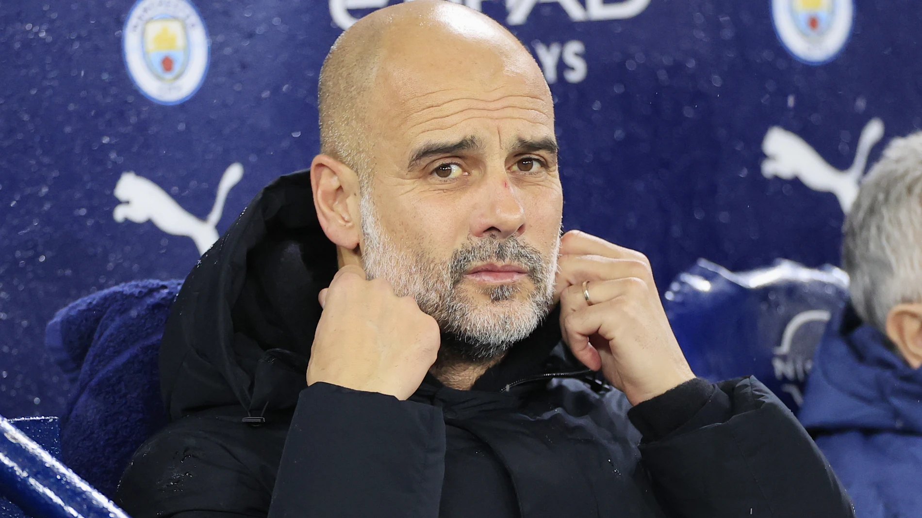 Pep Guardiola the Manchester City manager during the English championship Premier League football match between Manchester City and Nottingham Forest on 4 December 2024 at the Etihad Stadium in Manchester, England - Photo Conor Molloy / ProSportsImages / DPPI AFP7 04/12/2024 ONLY FOR USE IN SPAIN