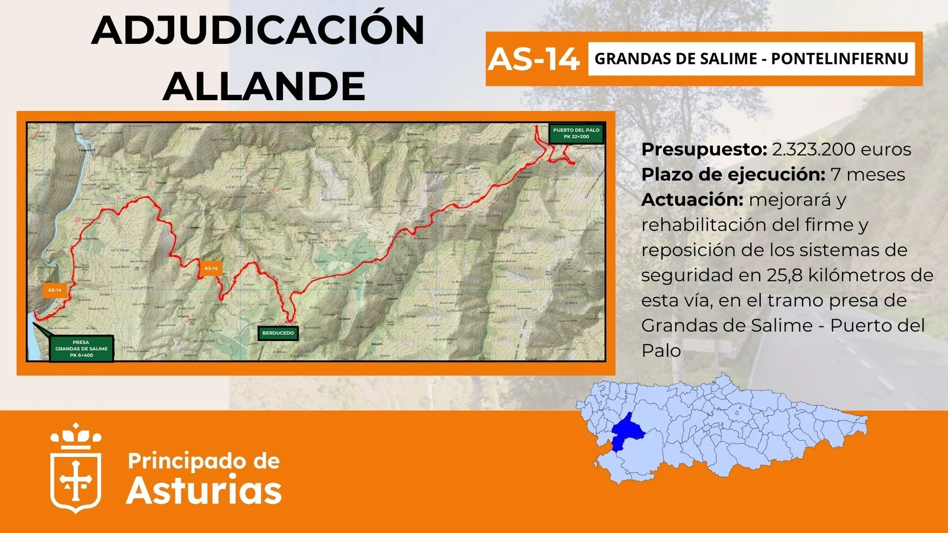Adjudicadas las obras de una de las carreteras más peligrosas de Asturias